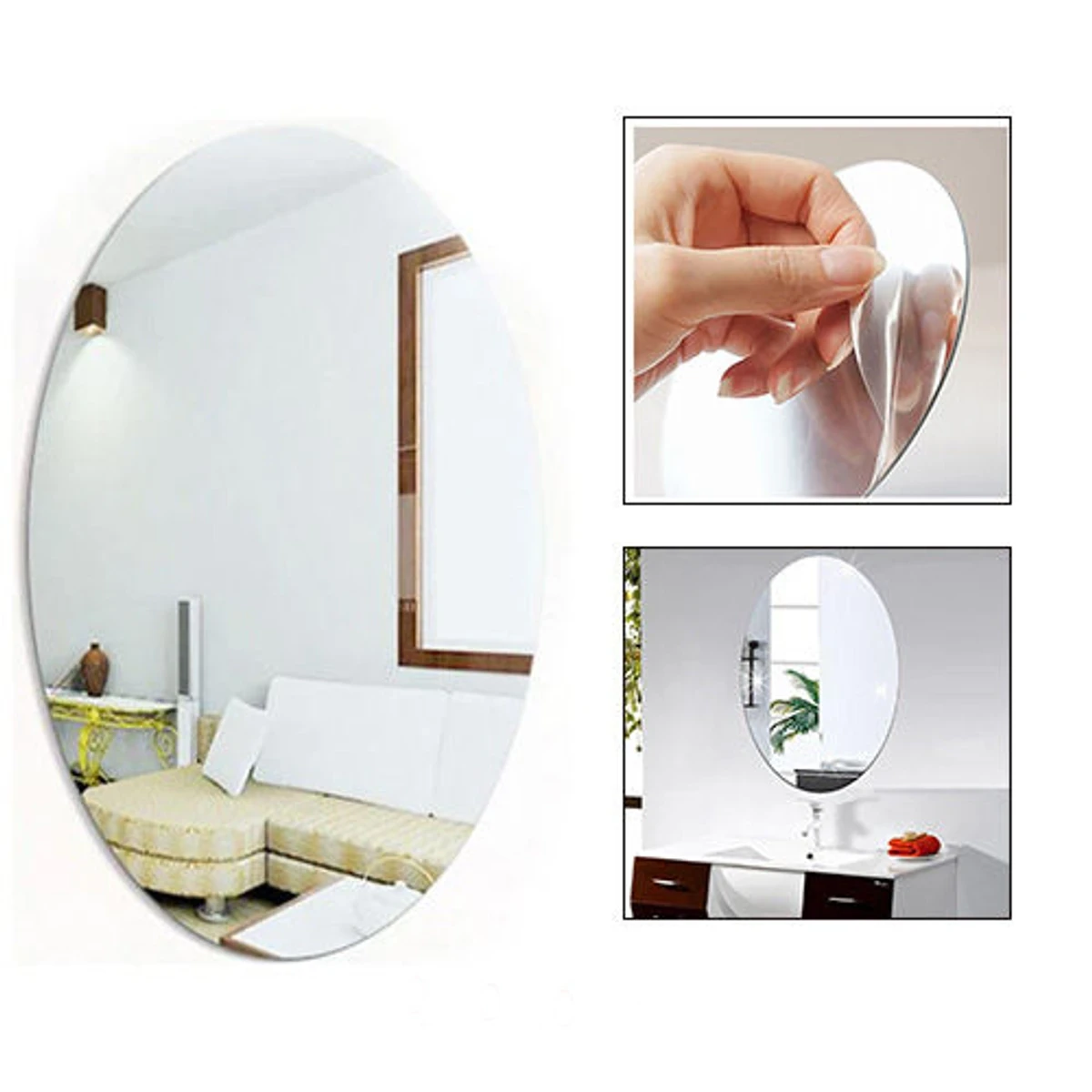 nowAcrylic Mirror Sticker PRODUCT DESCRIPTION Acrylic Mirror Sticker বাথরুম, কেবিনেট,দরজার সাথে সহজেই লাগান কোন রকম ড্রিল ছাড়া।    এই Acrylic Mirror Sticker টি একদম পাতলা হালকা এবং নমনীয়। পড়ে গেলে ভেঙে যাওয়া বা ফেটে যাওয়ার ভয় নেই। এটি লাগাতে ড্রিল করার প্রয়োজন হয় না। স্টিকারের মাধ্যমে ওয়াল, টাইলস,কাঠ ইত্যাদি সকল কিছুতেই লাগানো যায়। কোন কিছুর ঝামেলা ছারায় নিজেই নিজের ইচ্ছা মত জায়গায় লাগাতে পারবেন। ভাঙা বা দাগ পরার সম্ভাবনা নেই।  রুমের ইন্টেরিয়র ডিজাইন করতে পারবেন। আপনার বেডরুম বাসাবাড়ি ইউনিক লুক দিবে।  Specification:  Thickness:2mm Material: Acrylic Oval Shape ACRYLIC MIRROR STICKER